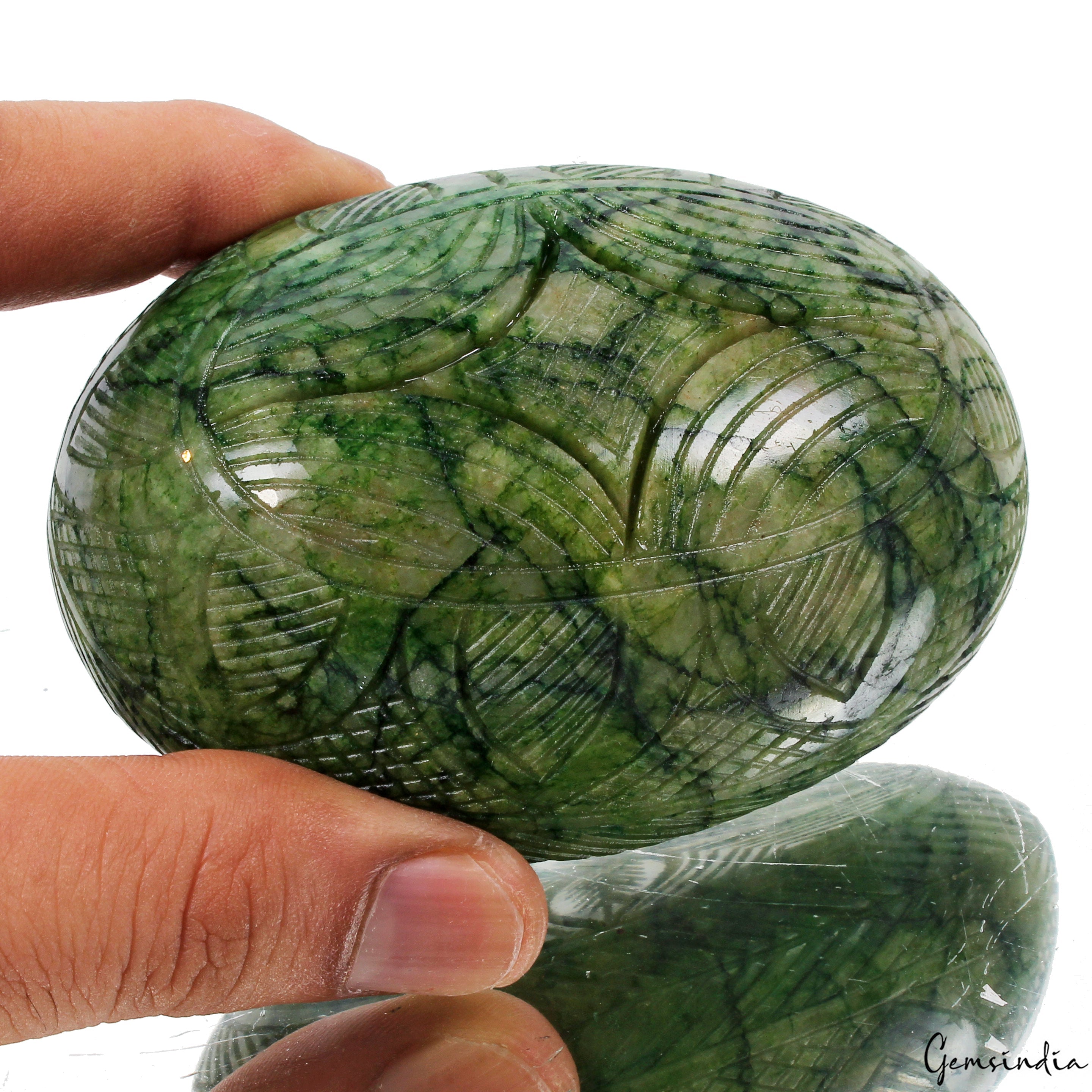 1720 Ct Certified Natural Emerald Stunning Green Huge Size Carved Loose Gemstone
