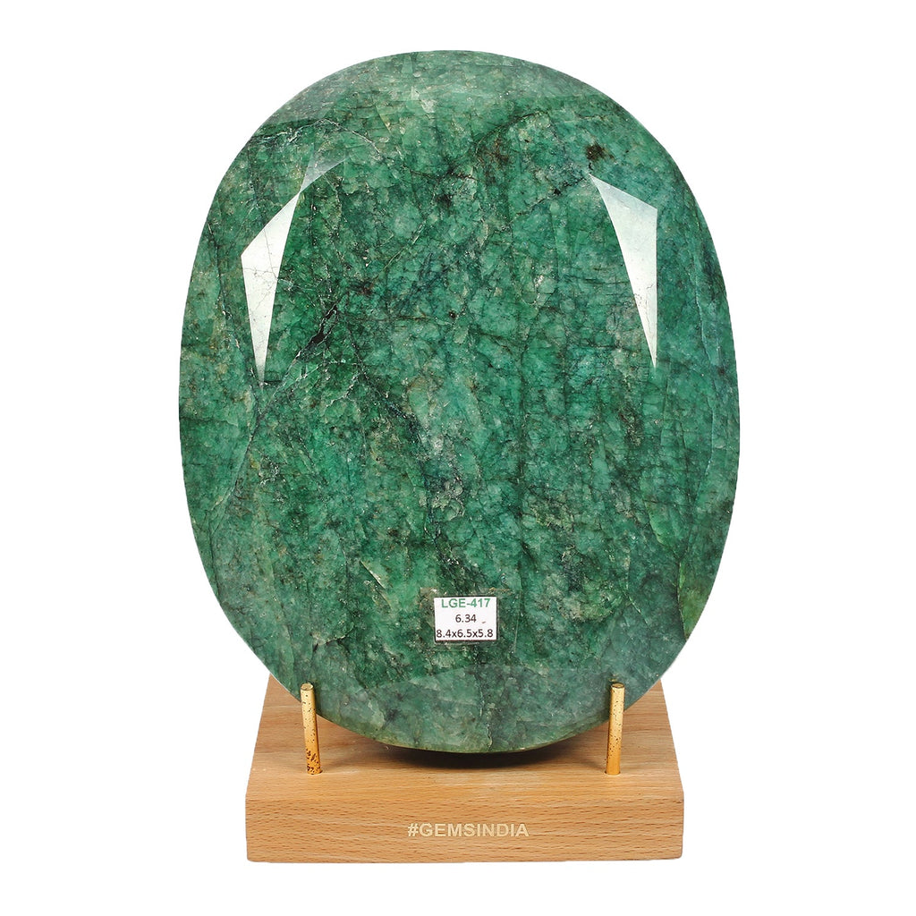 Museum Size 6.3Kg Natural Brazilian Green Emerald Oval Earth mined Huge Gemstone