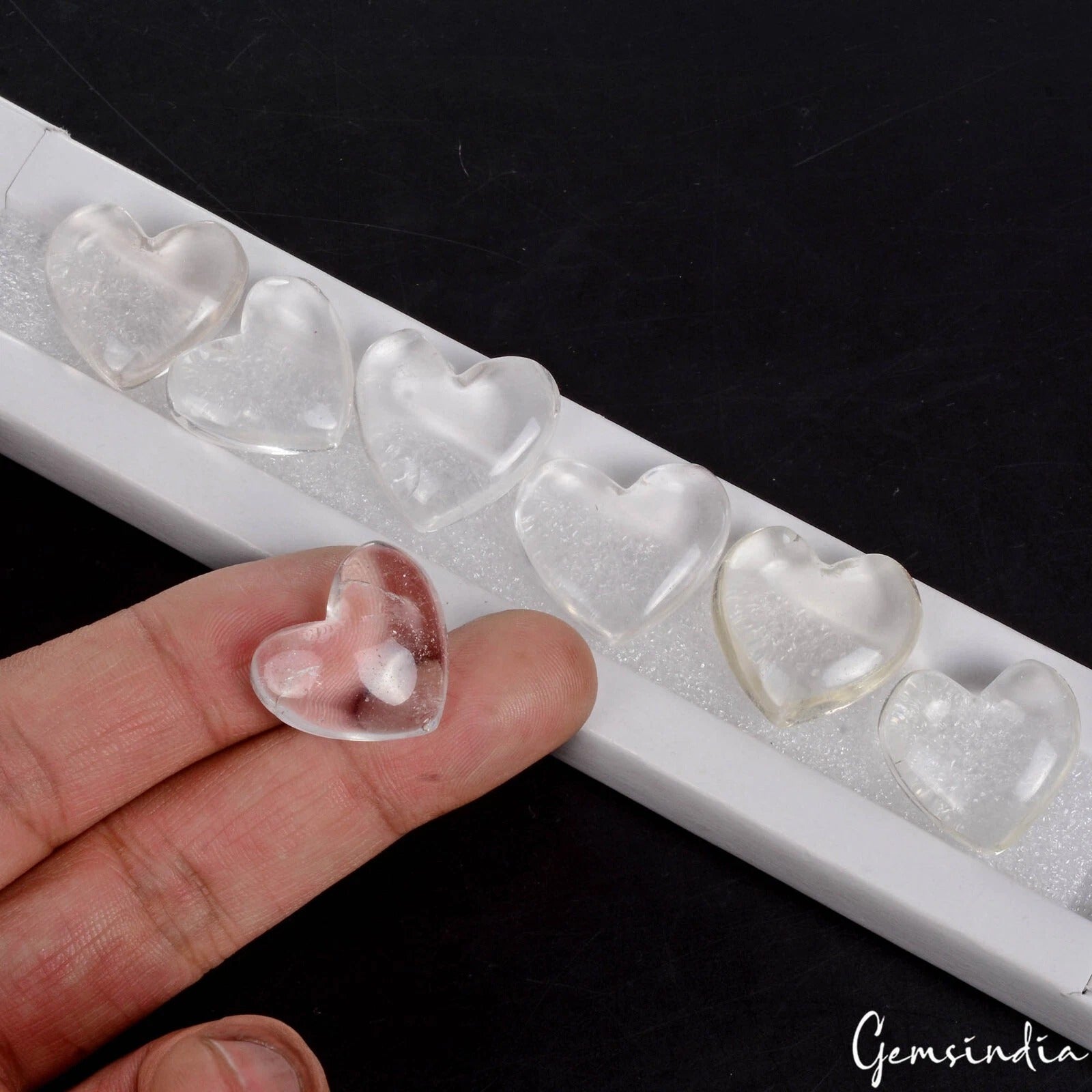 7 Heart Of White Quartz Healing Crystal Stones Reiki Chakra Collection 196.90 Ct