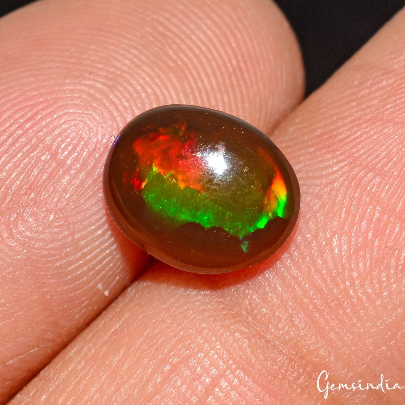 2.00 Ct Natural Ethiopian Opal Oval Cabochon Multi Fire Loose Gems For Jewelry