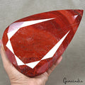 Museum Size 3.1 Kg Natural Untreated Red Jasper Pear Faceted Cut Loose Huge Gem