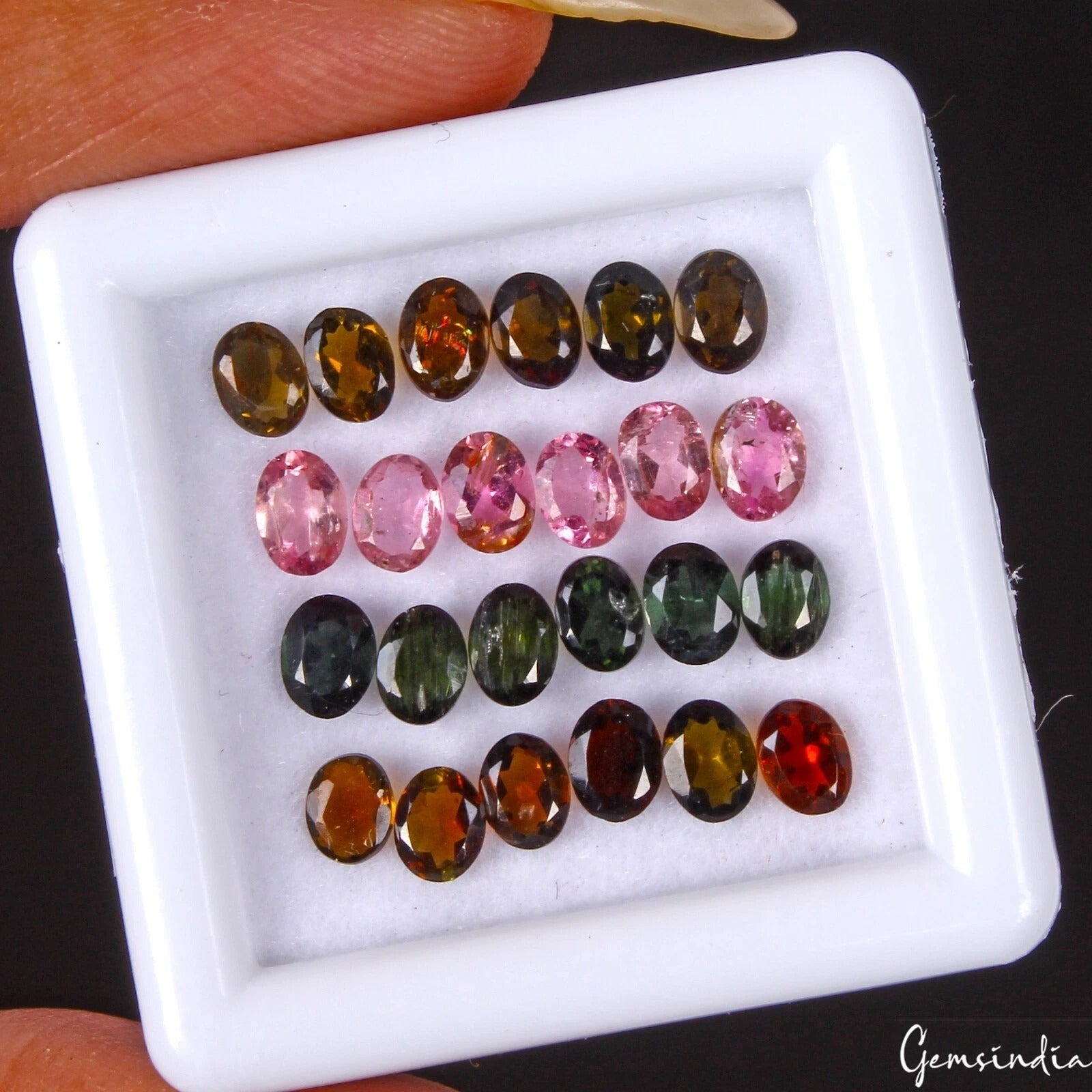 24 Pcs Natural Multi Tourmaline 4x3mm Oval Cut Untreated Gemstones Wholesale Lot