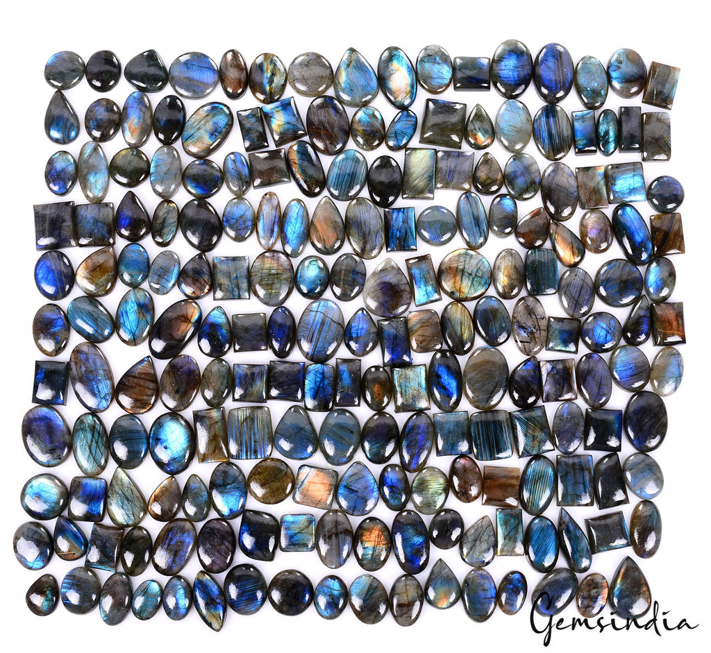 5000 Ct Natural Blue Flash Labradorite Mix Shape Loose Cabochon Gemstones 192 Pc