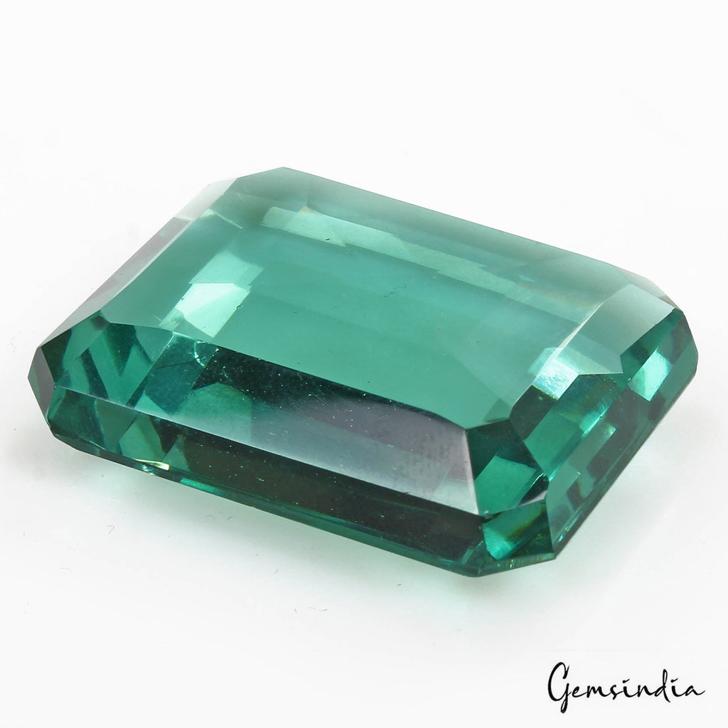102.20 Cts Hydro Aquamarine Teal Green Octagon Cut Lab Created Gem For Pendant