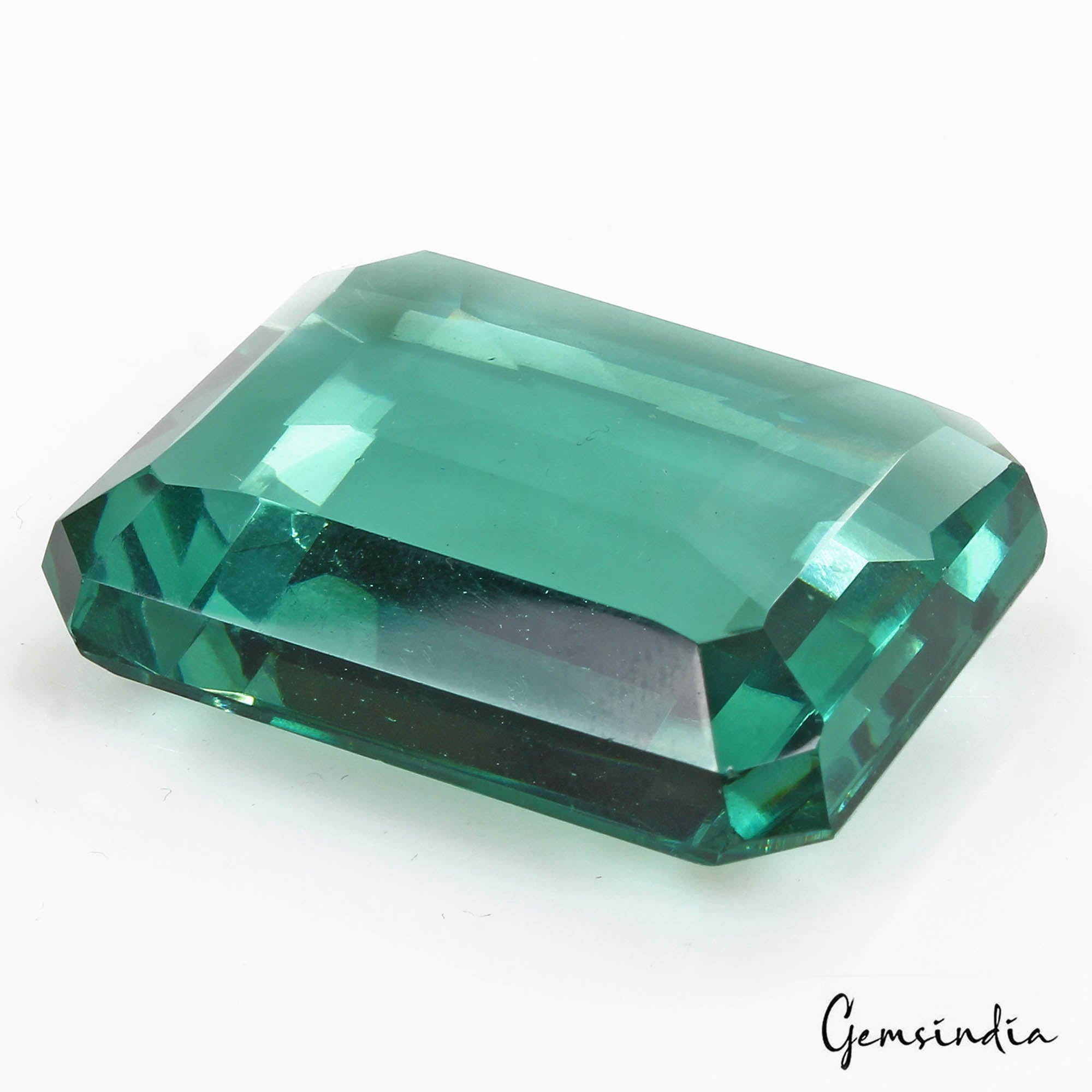 102.20 Cts Hydro Aquamarine Teal Green Octagon Cut Lab Created Gem For Pendant