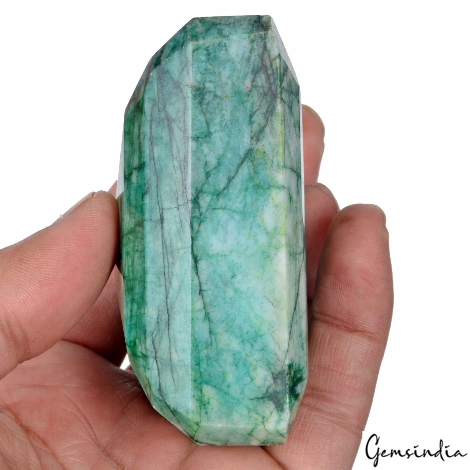 Emerald Loose Gemstone, Color Enhanced, Green — 79x54x34 mm, 1570 Ct, Brazil