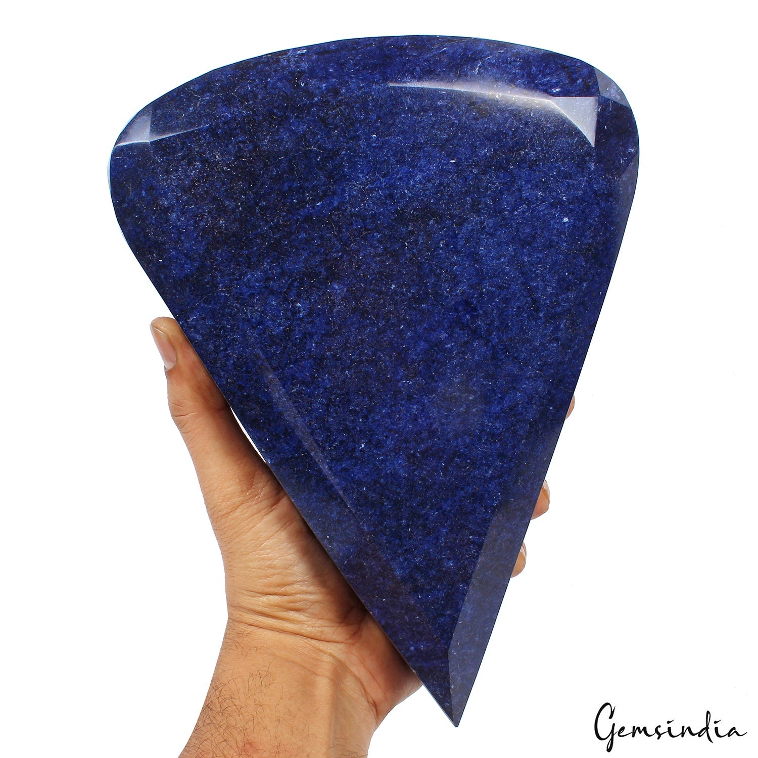 Large 5.5 kilo Natural Blue Sapphire Stone Huge Pear Cut 9.1" Display Specimen