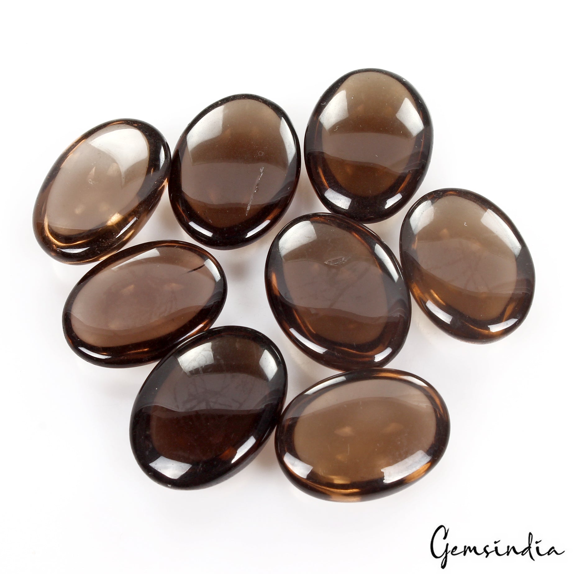 8 Pc Natural Brown Smoky Quartz Oval Cabochon Loose 21-23mm Gemstones~ 184.80 Ct