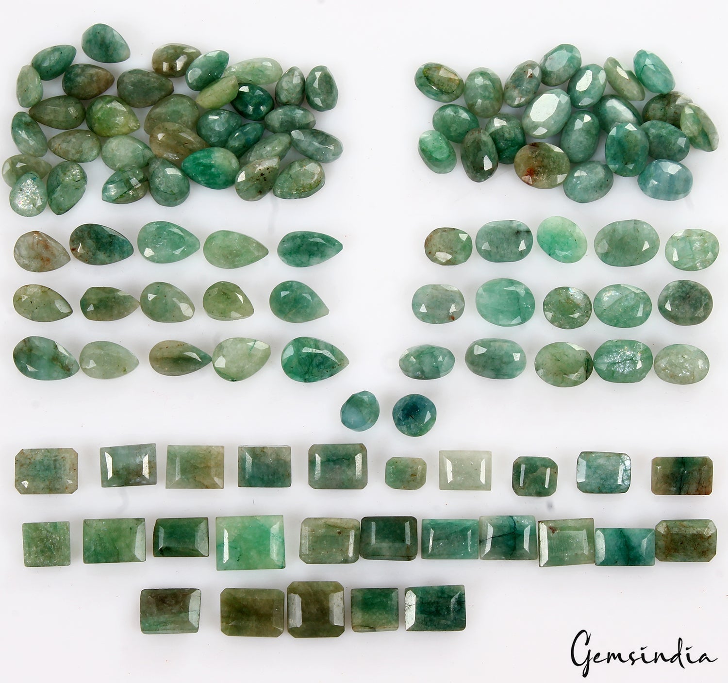 320 Ct/110 Pc Natural Green Colombian Emerald Loose Gemstones Lot MIx Cut 7-11mm