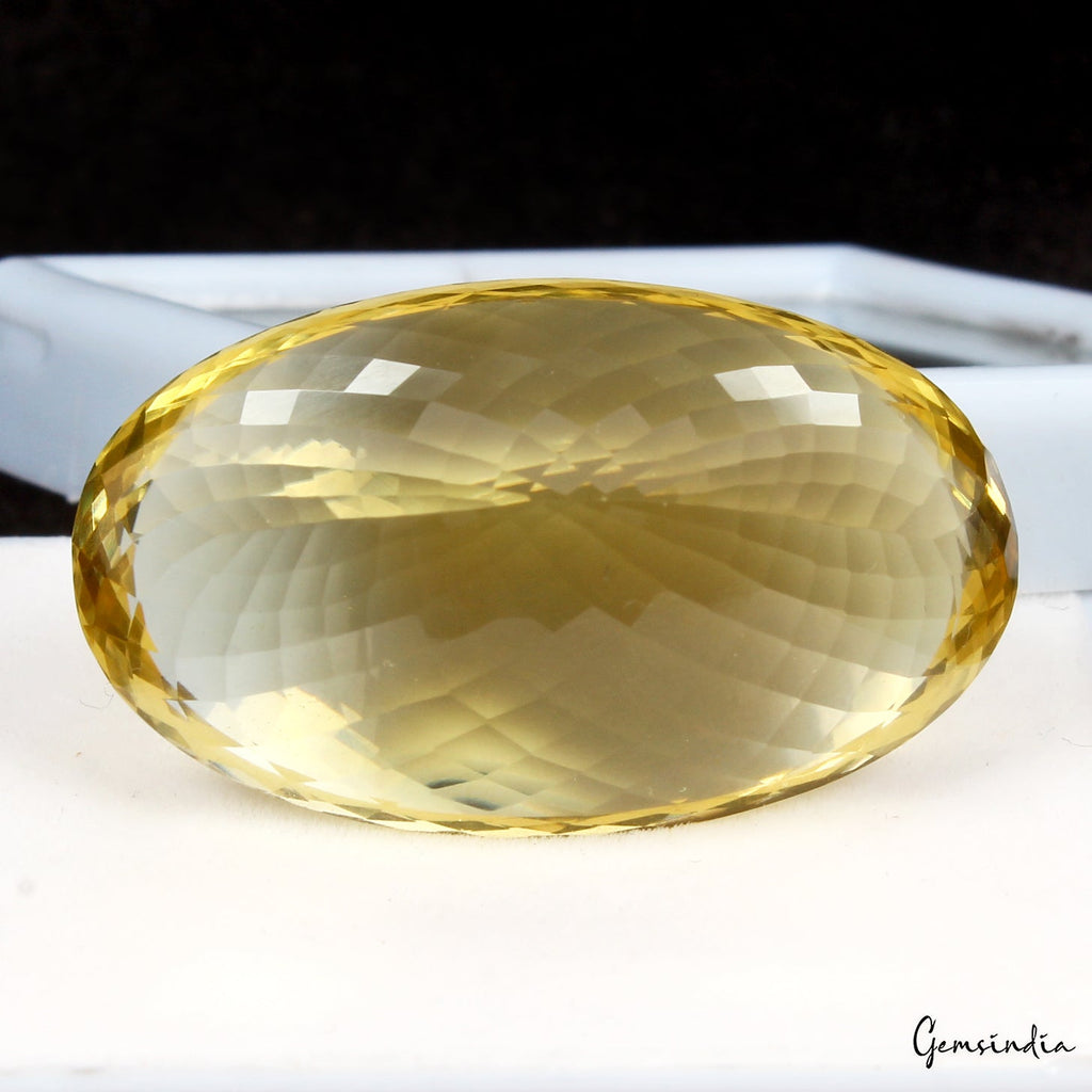 77.55 Cts Natural Untreated Brazilian Yellow Citrine Oval Faceted Huge Loose Gem