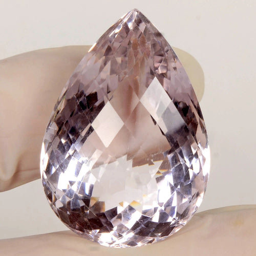 Amethyst Loose Gemstone, Pear Cut, Untreated — 34x24x19 mm, 80.60 Ct