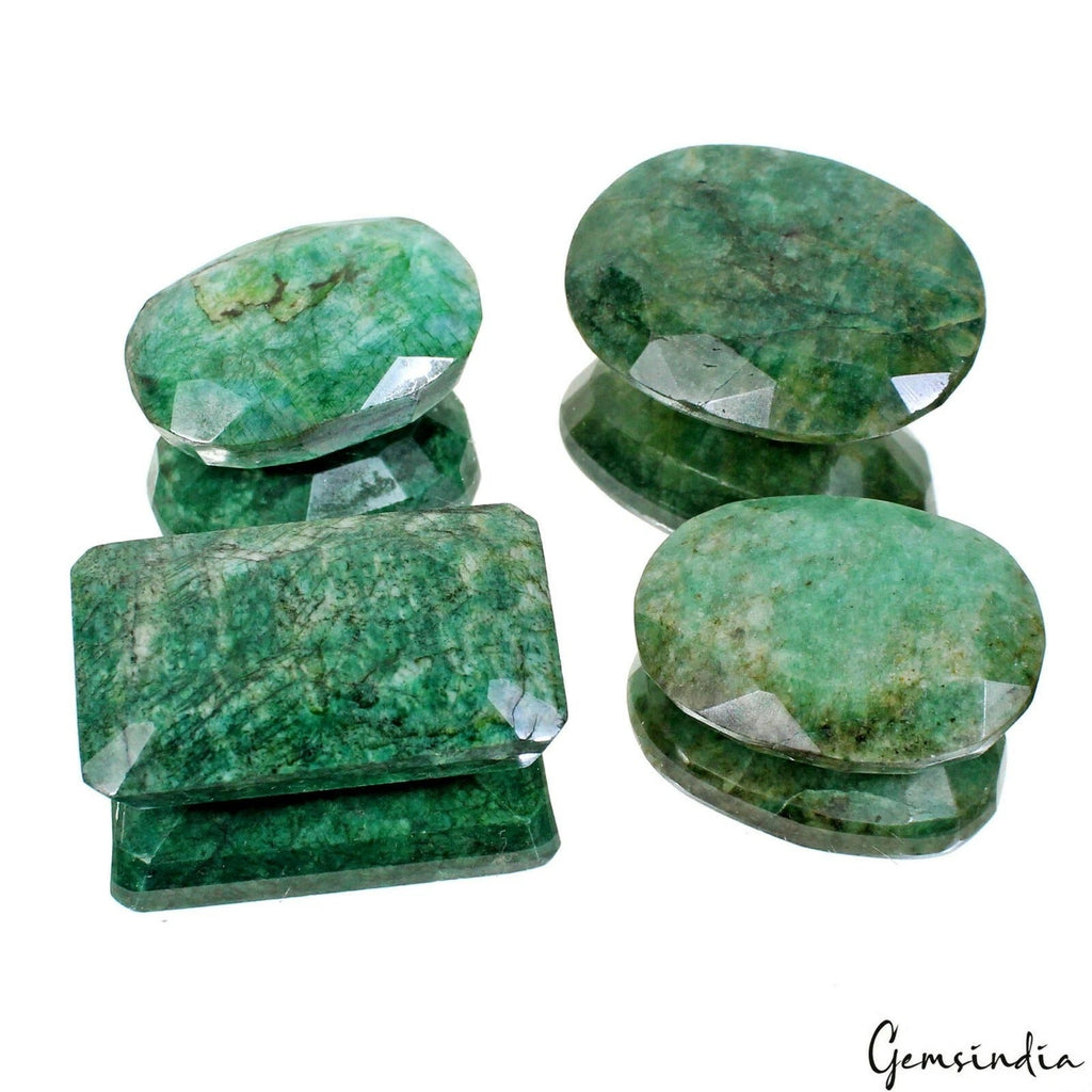 1300 Ct/4 Pcs Natural Green Brazilian Emerald Mix Cut Earth Mined Wholesale Gems
