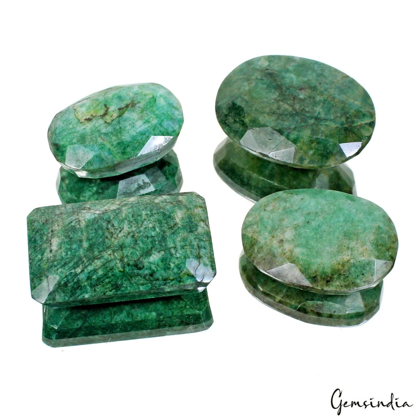 1300 Ct/4 Pcs Natural Green Brazilian Emerald Mix Cut Earth Mined Wholesale Gems