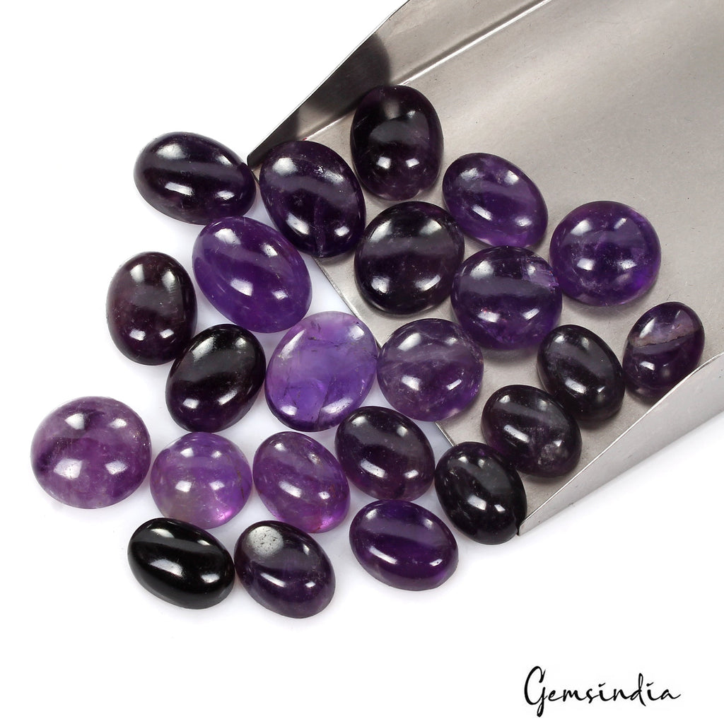 270 Ct Natural Dark Purple Amethyst Mix Cab Untreated 14-20mm Loose Gemstones