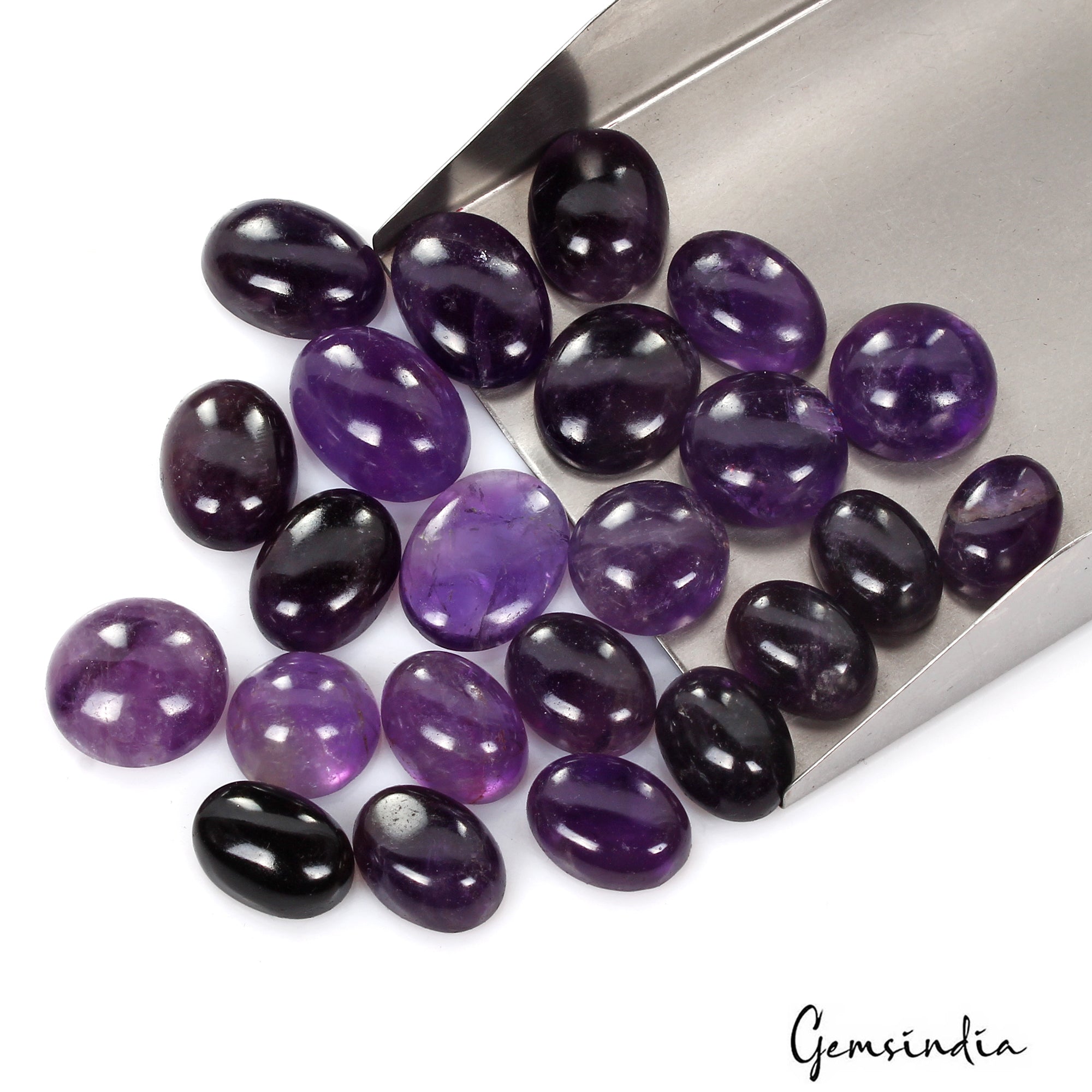 270 Ct Natural Dark Purple Amethyst Mix Cab Untreated 14-20mm Loose Gemstones