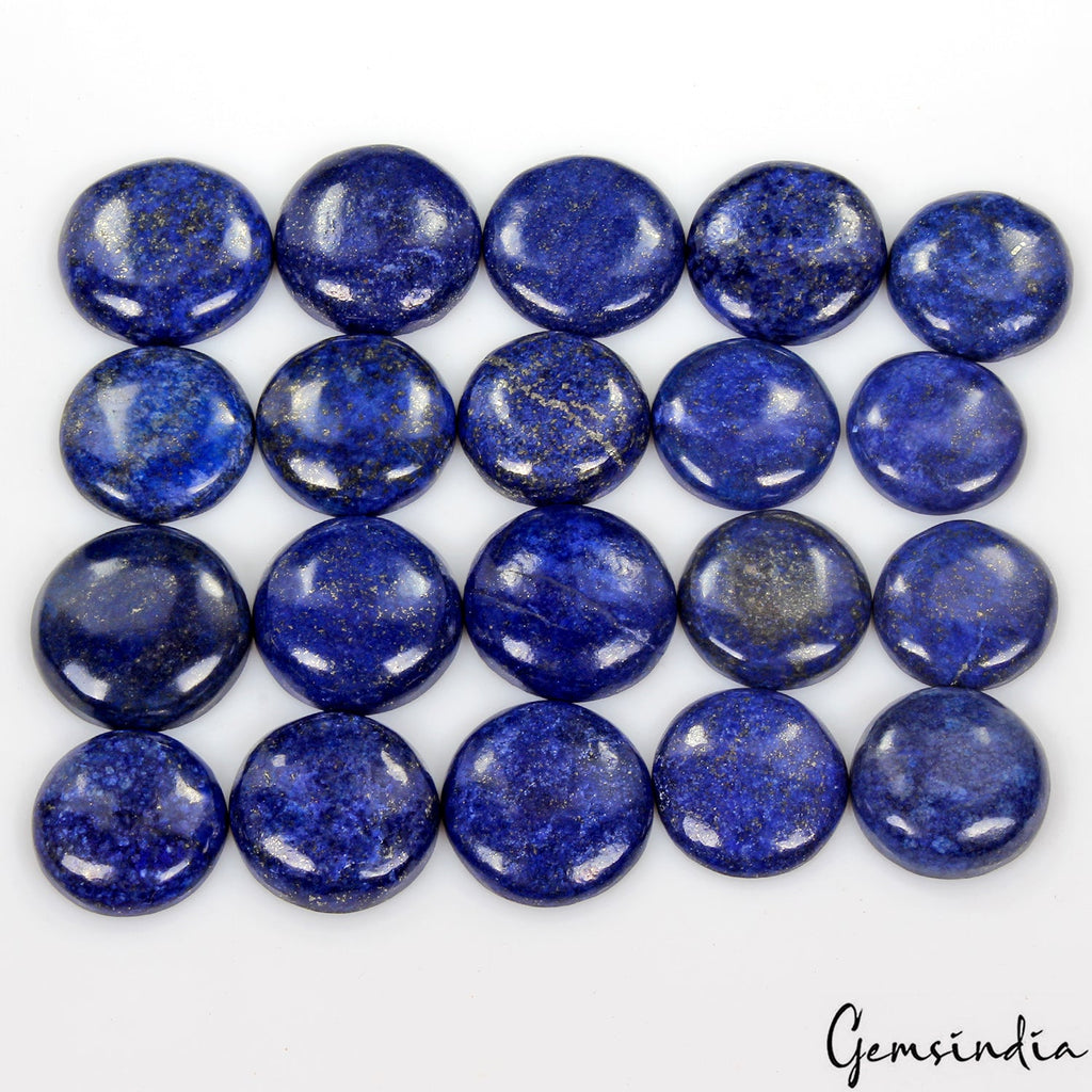 770 Cts/20 Pcs Natural Blue Lapis Lazuli Gold Flecks Round Loose Wholesale Gems