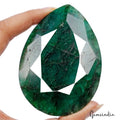 730 Cts Natural Green Dark Brazilian Emerald Pear Faceted Earth Mined Loose Gem