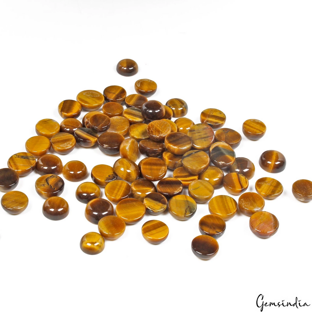 Tiger Eye Lot, Cabochon, Round Cabochon, Untreated — 74 Pieces, 08mm to 11mm, 330 Ct, Madagascar