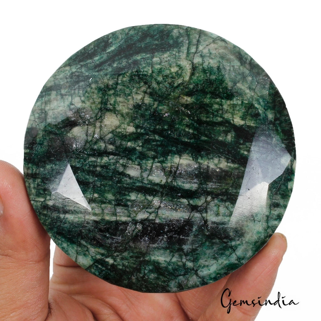 Emerald Loose Gemstone, Color Enhanced, Green — 88 x 88 x 26mm, 1800 Ct, Brazil