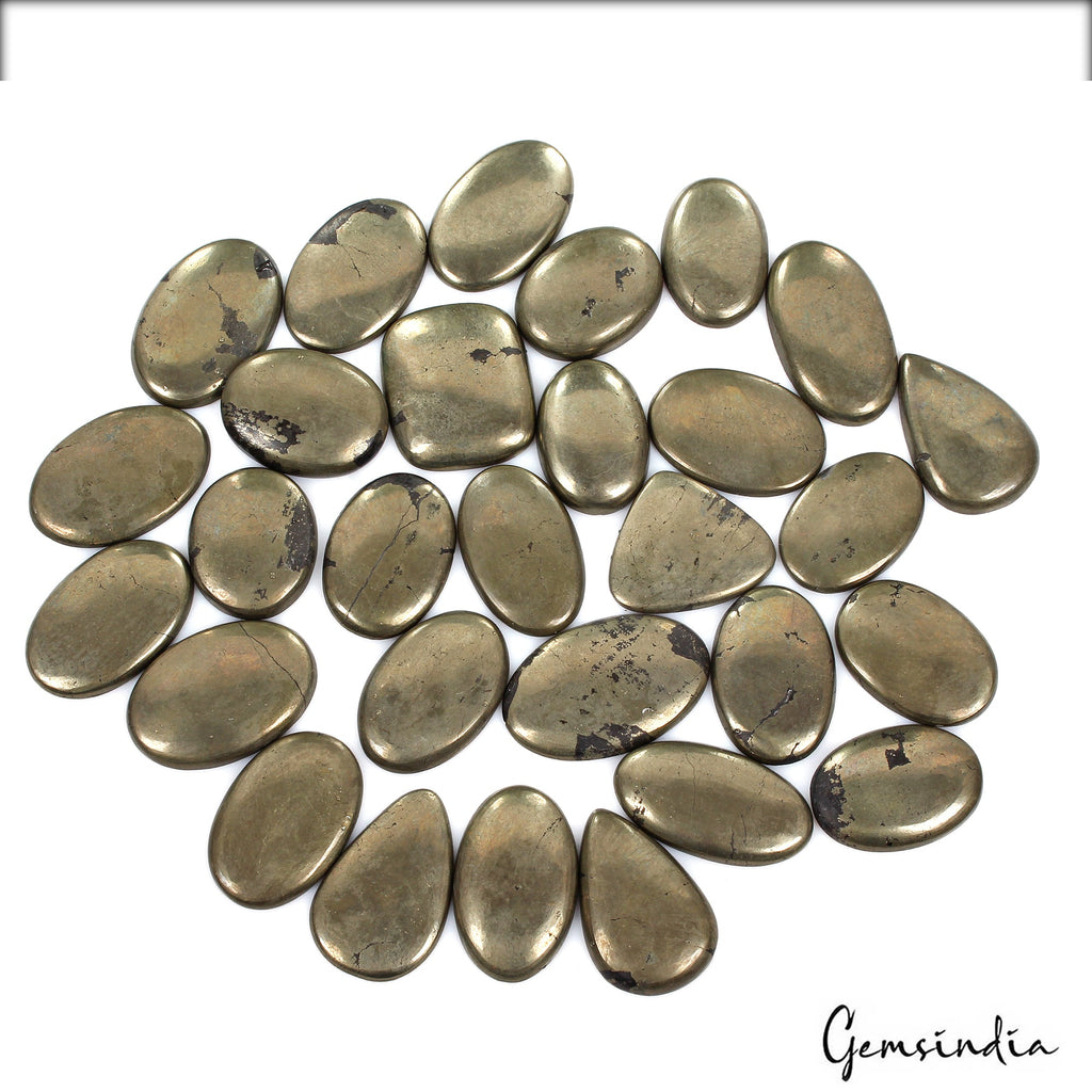 1500 Cts/29 Pcs Natural Untreated Gold Pyrite Mixed Cab Loose Gems Wholesale Lot