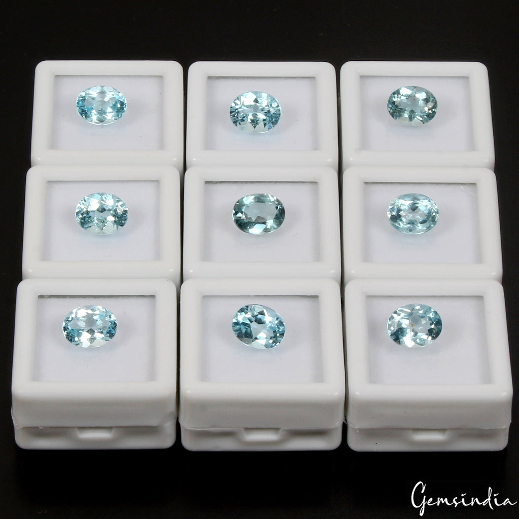 Ravishing Color &Full Fire! Swiss Blue Topaz Oval Cut 10x8mm Each Certified Gems