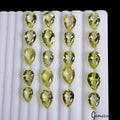 81 Ct/20 Pcs Natural Lemon Quartz Citrine Untreated Loose Pear Cut 11-14mm Gems