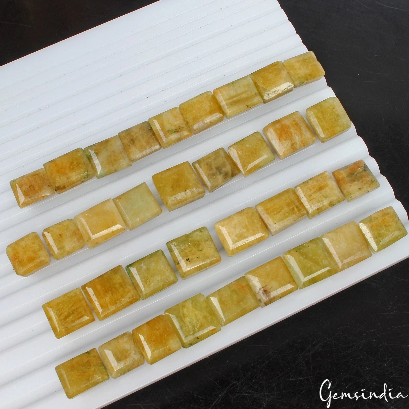440 Ct/35 Pcs Natural Untreated Yellow Beryl Mix Cut 11-14mm Loose Gemstones Lot