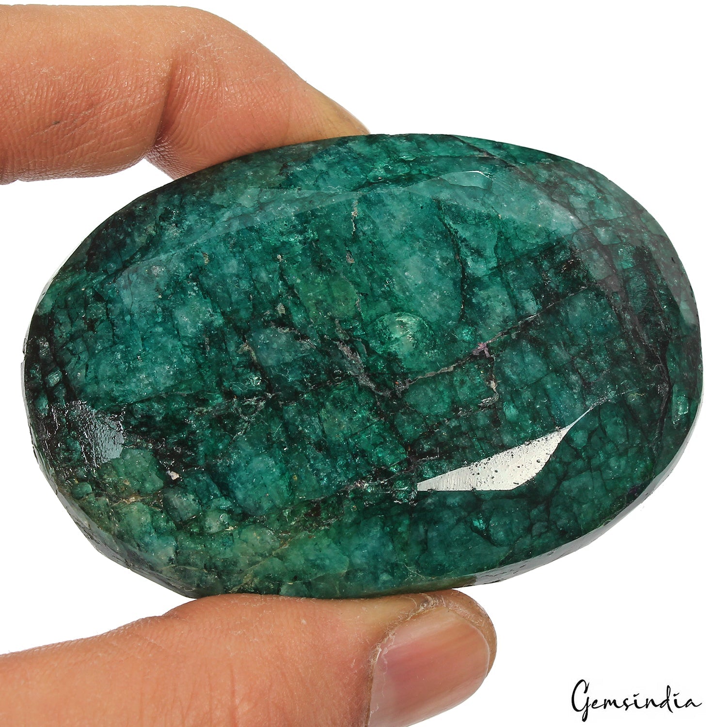 1060 Ct Natural Dark Green Emerald Oval Faceted Earth Mined Loose Huge Gemstone