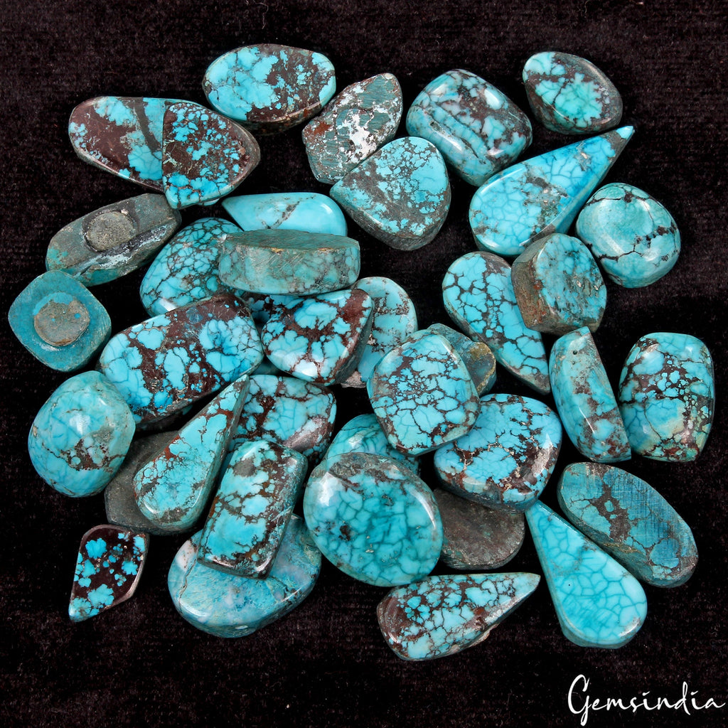 420 Ct/39 Pcs Natural USA Blue Turquoise Mix Cab Loose Wholesale Gemstones Lot