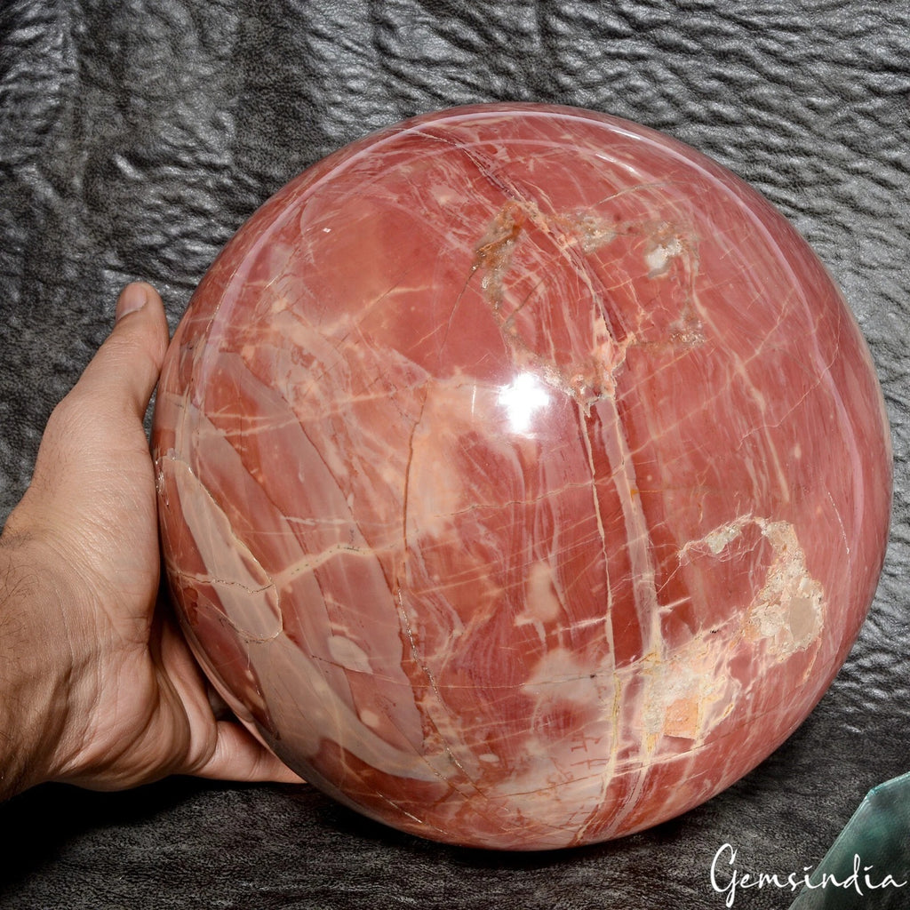 Red Jasper Sphere, Untreated — 9" in diameter, 18.4 Kg (92000 Ct), Madagascar