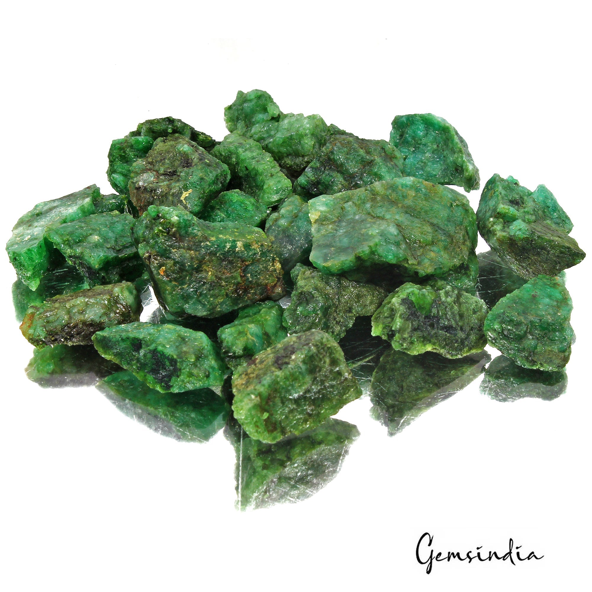 1260 Ct/22 Pcs Natural Brazilian Green Emerald Raw Rough Freeform Loose Gems Lot