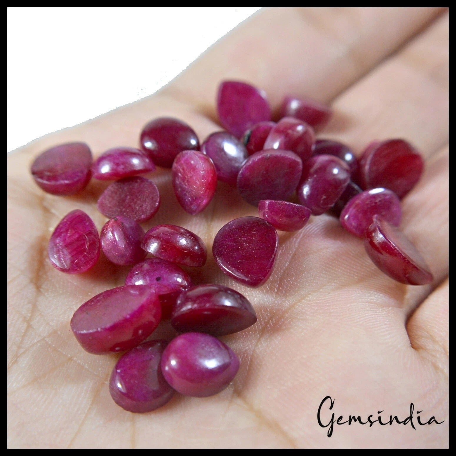 Ruby Lot, Cabochon, Color Enhanced, Red — 29 Pieces, 08mm to 11mm, 100.00 Ct