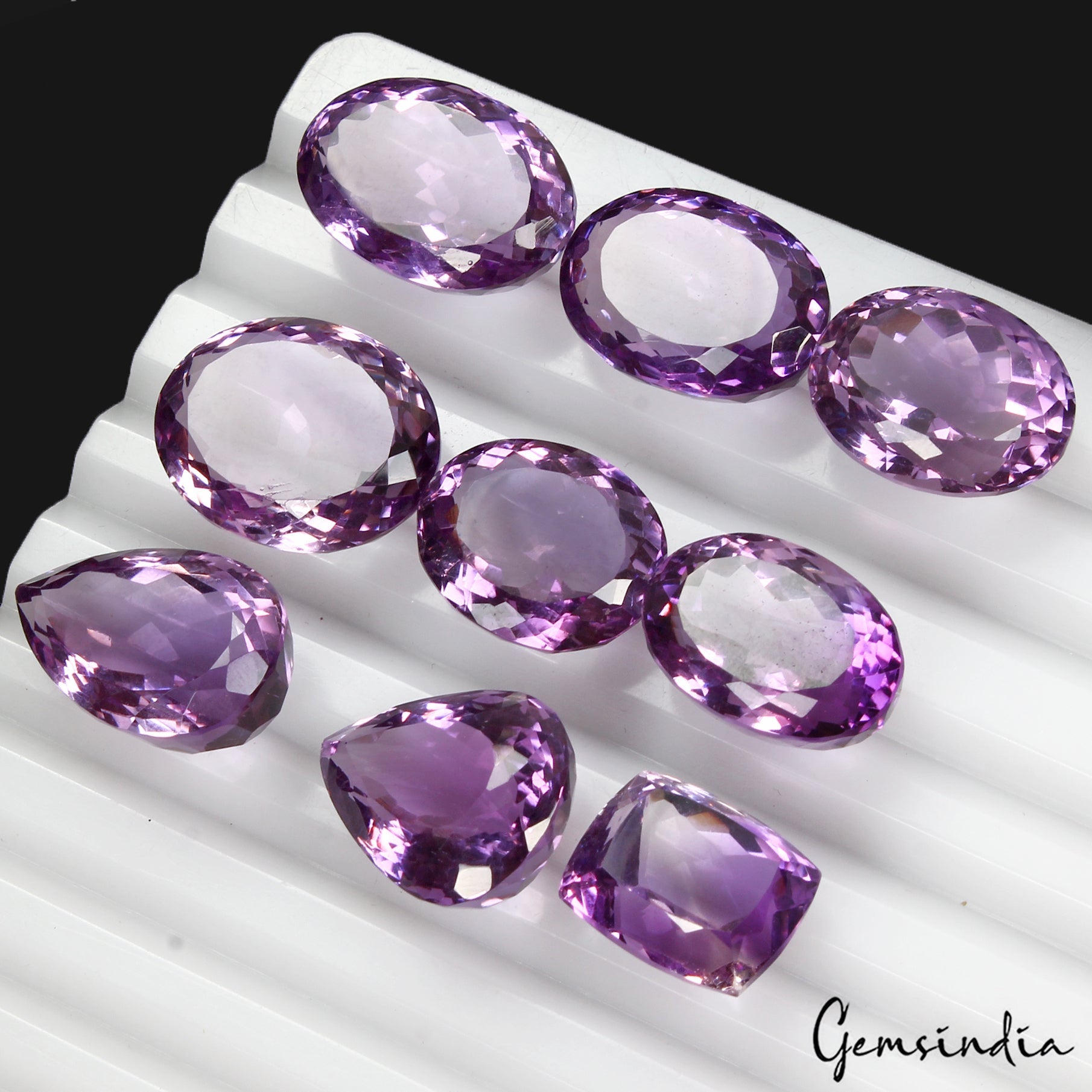 133.80 Ct Natural Purple Amethyst Mix Cut Unheated Brazil Gems Ravishing Color!