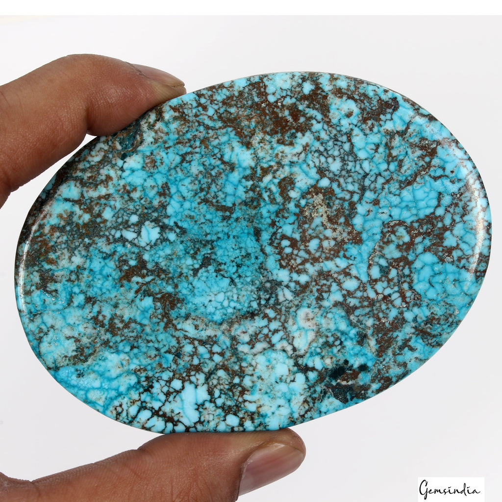 Superb Blue Turquoise 600 Ct Oval Cabochon Arizona Spiderweb Loose Gems From USA