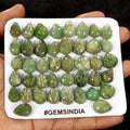 380Ct/42Pc Natural Carving Green Emerald Pear, Ring Size Loose Gemstones 11-15mm