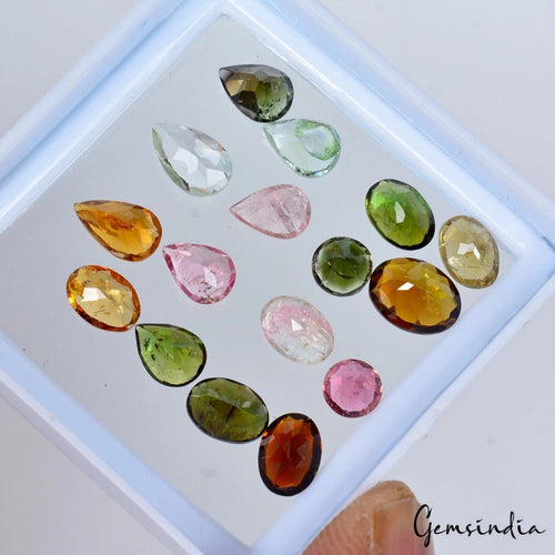 10.90 Cts/16 Pcs Natural Multi Color Tourmaline Mixed Cut Loose Gems For Jewelry