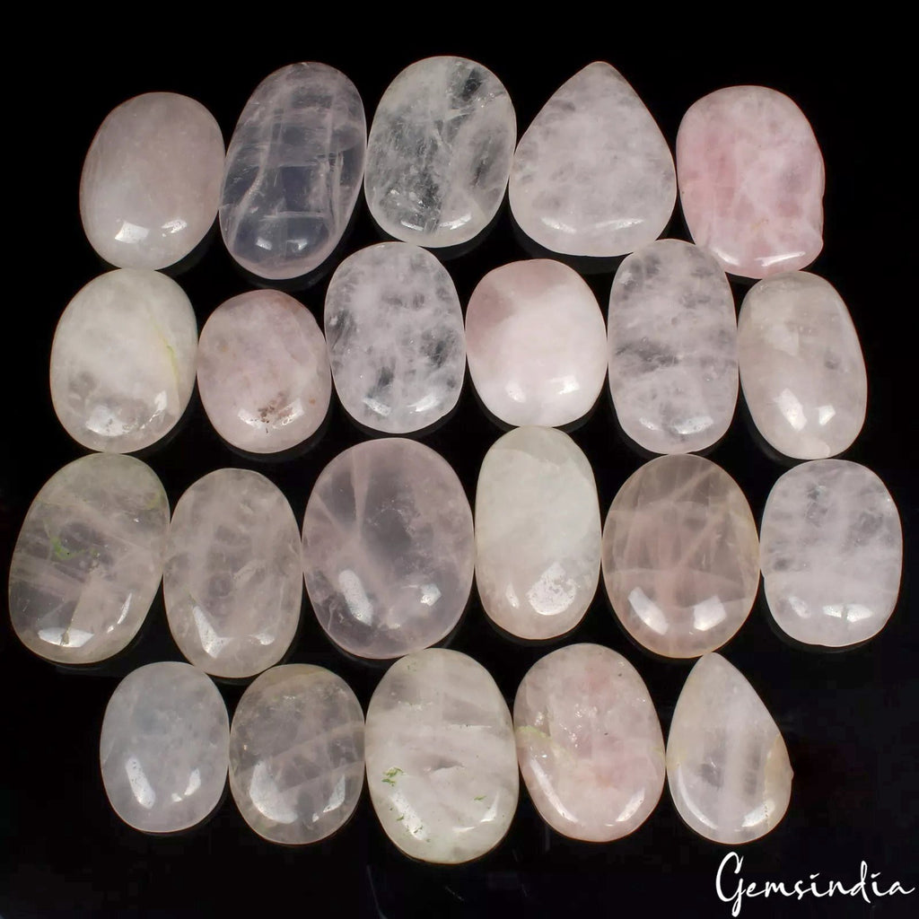 1780 Cts/22 Pcs Natural Untreated Pink Rose Quartz Mix Cab Loose Wholesale Gems