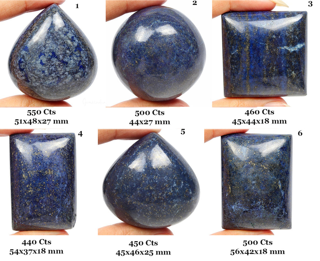 2900 Ct Natural Blue Lapis Lazuli Mix Cabochon Earth Mined Huge Gemstones 6 Pcs