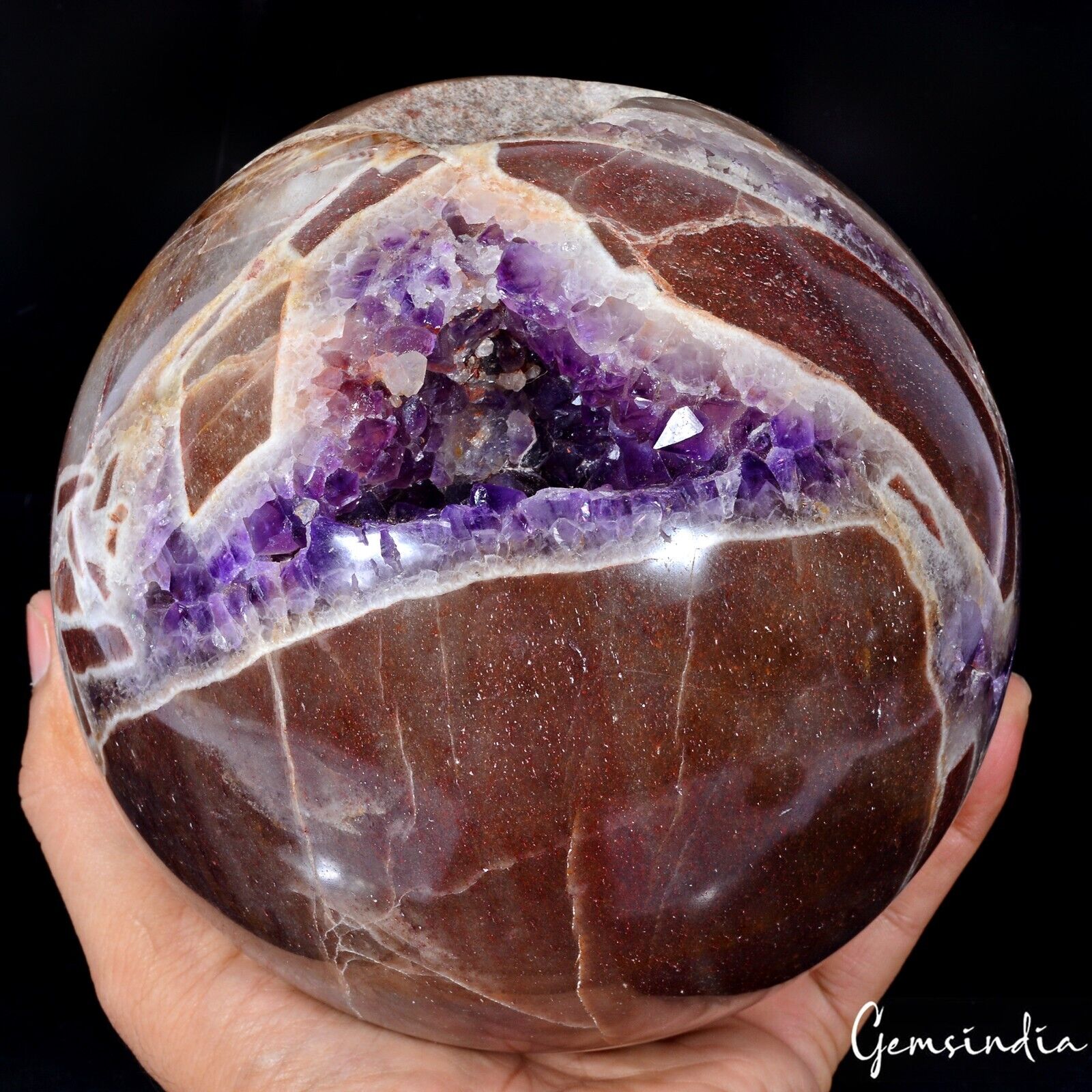 4.64 Kilo Large Natural Untreated Amethyst Druzy Geode Sphere Healing Crystal