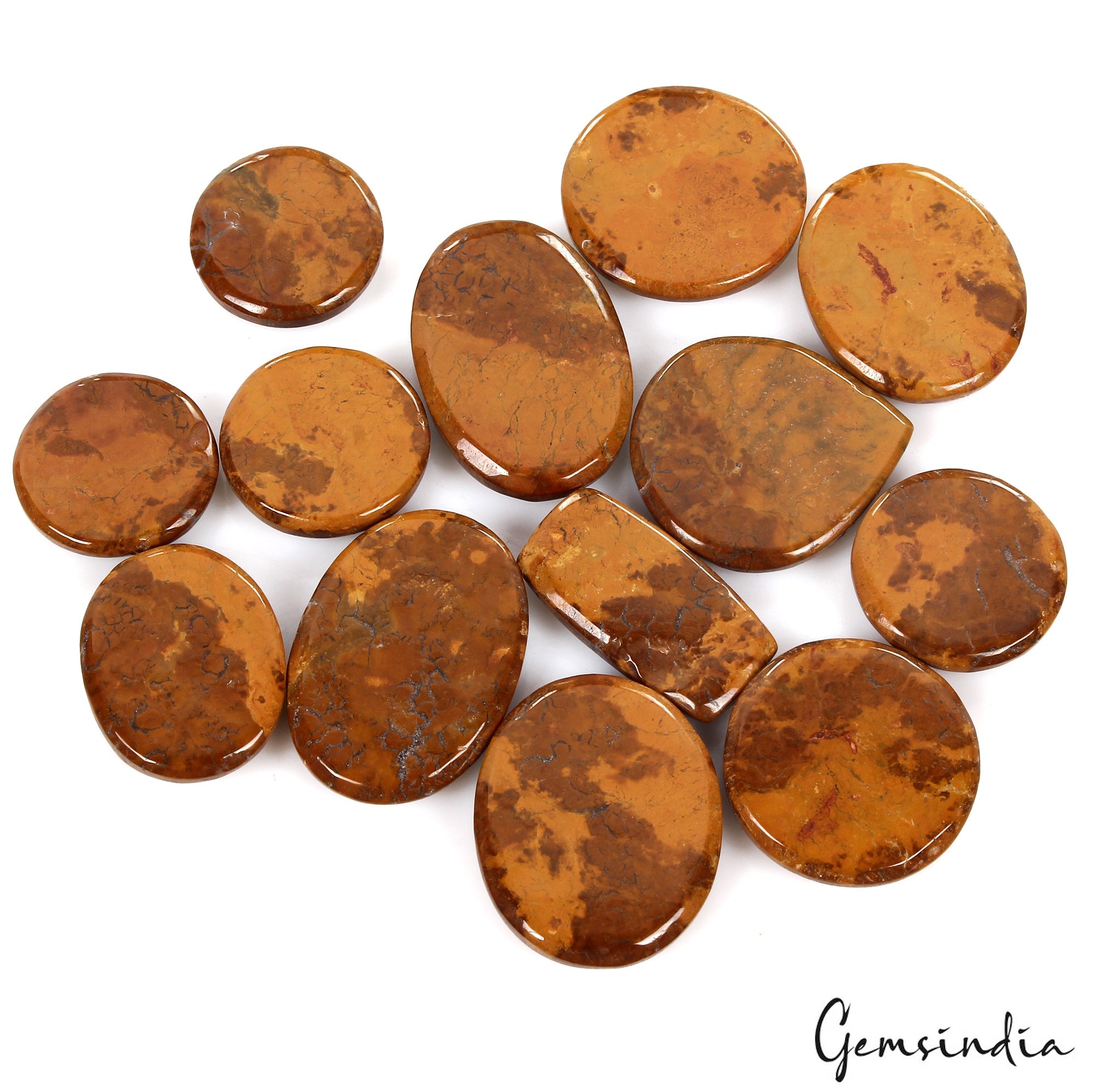 400 Cts Natural Brown Agate Mix Cabochon 20-32mm Loose Untreated Gemstones Lot