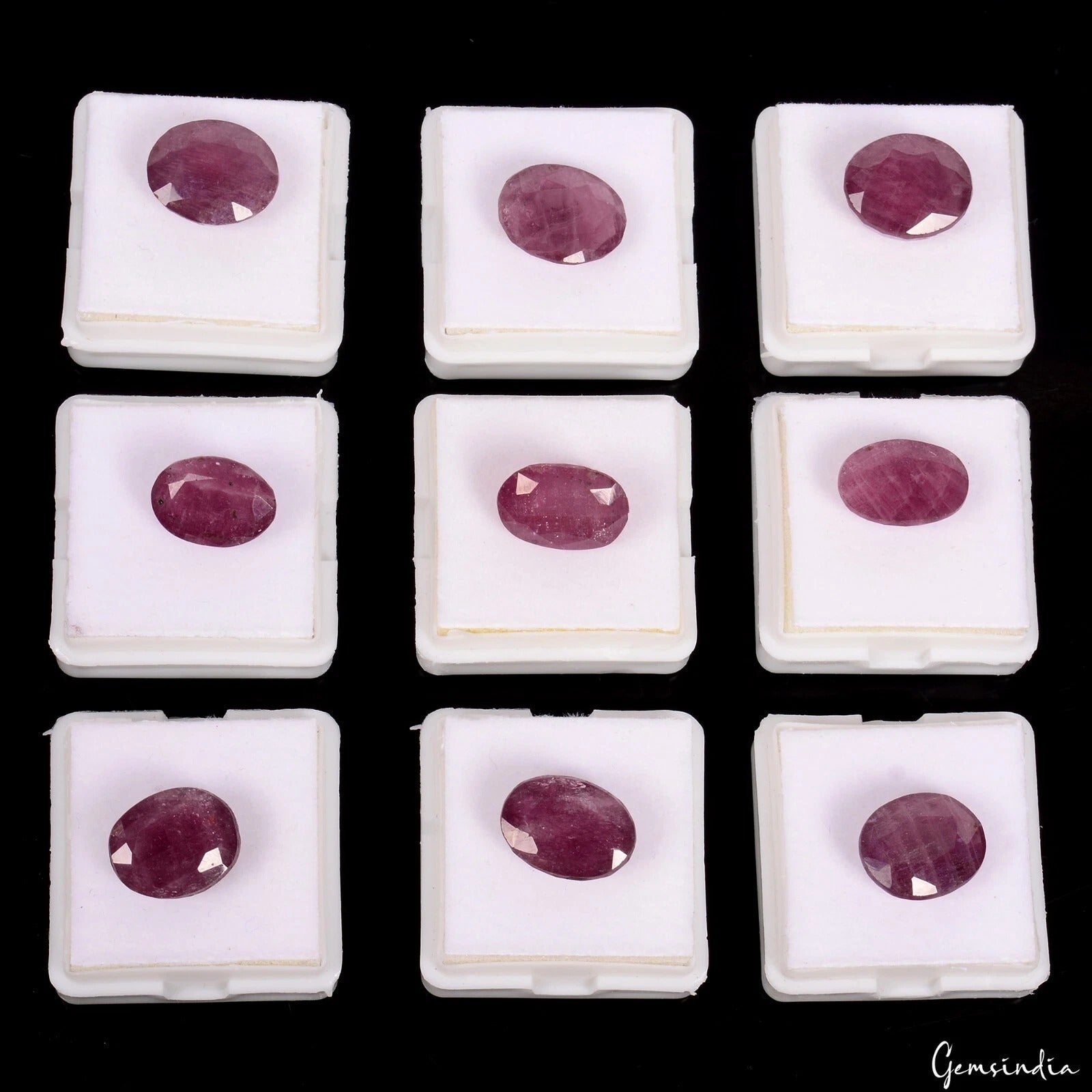 Certified 9 Pcs Natural Mozambique Red Ruby 87.30 Ct AAA Quality Loose Gemstones
