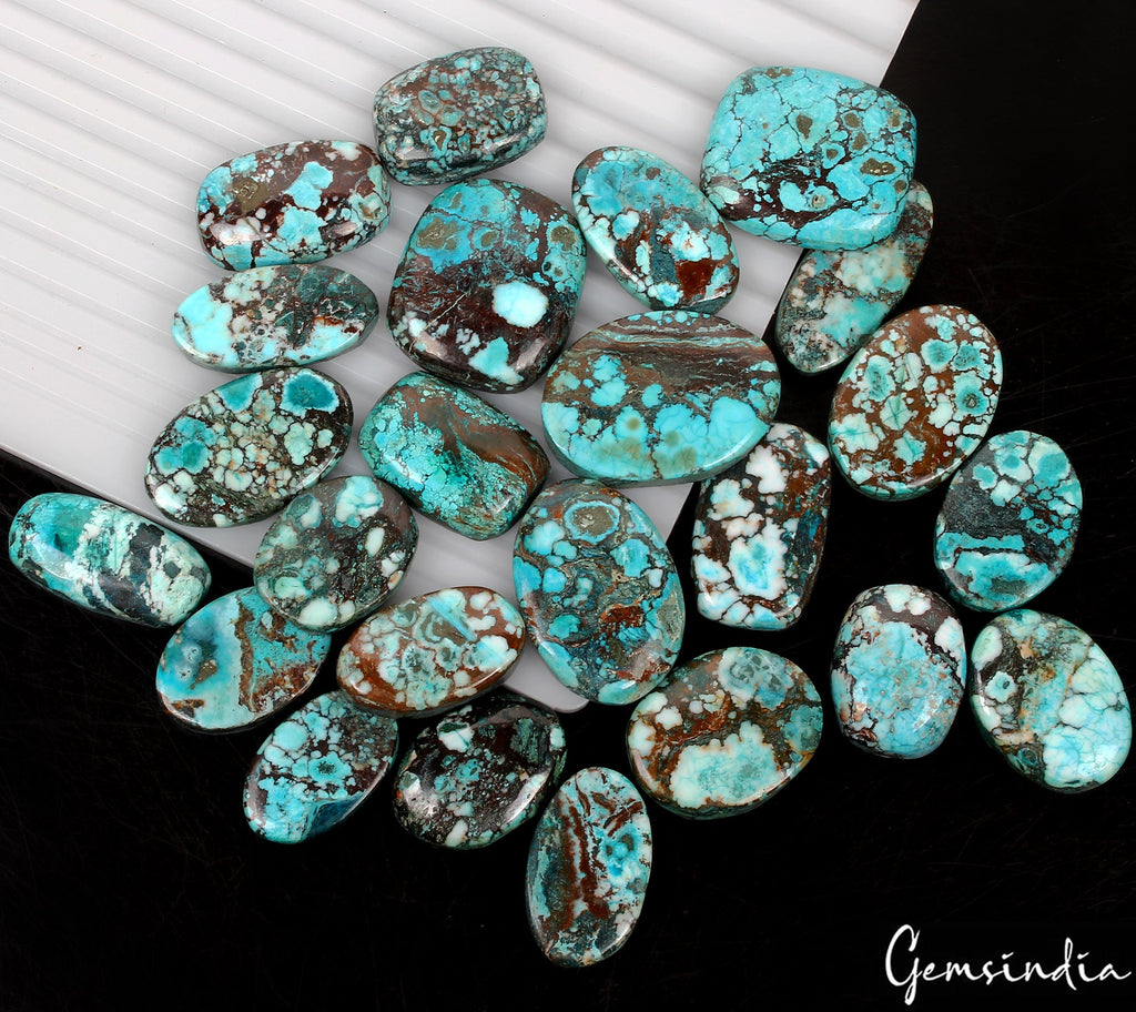 740 Ct Natural Artistic Designer Blue Turquoise Mix Cab loose Wholesale Gems Lot
