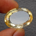 AAA+ Large Yellow Citrine 25.50 Cts. Oval Cut Loose Certified Gemstone, Brazil