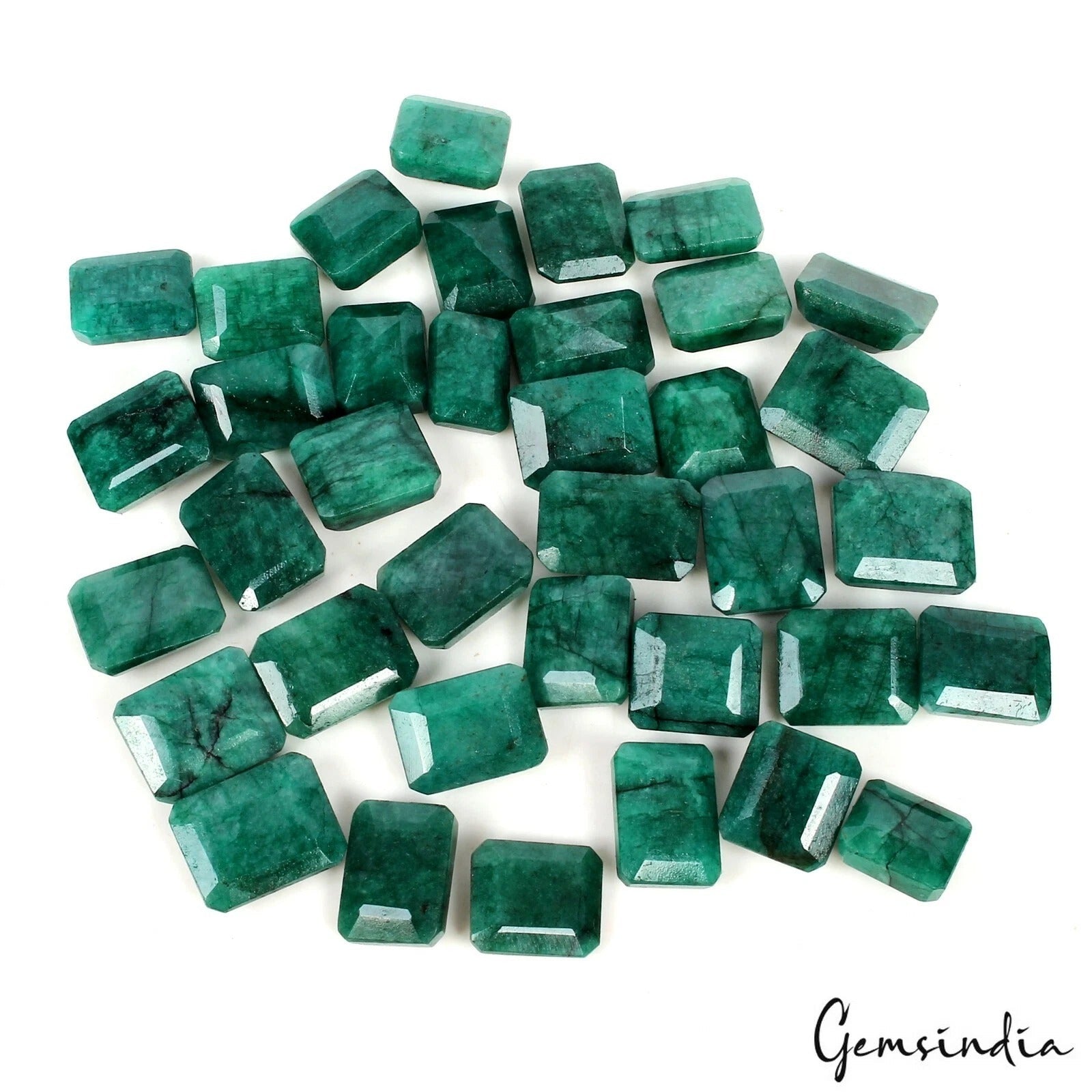 Natural 290 Ct Lot Certified Zambian Green Emerald Cut Emerald Loose Gemstones