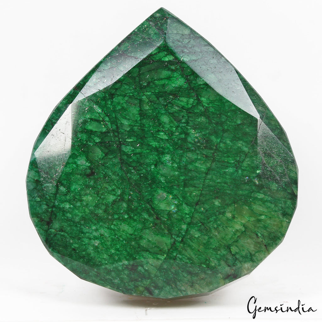 1170 Cts Natural Brazilian Green Emerald Pear Faceted Huge Size Loose Gemstone