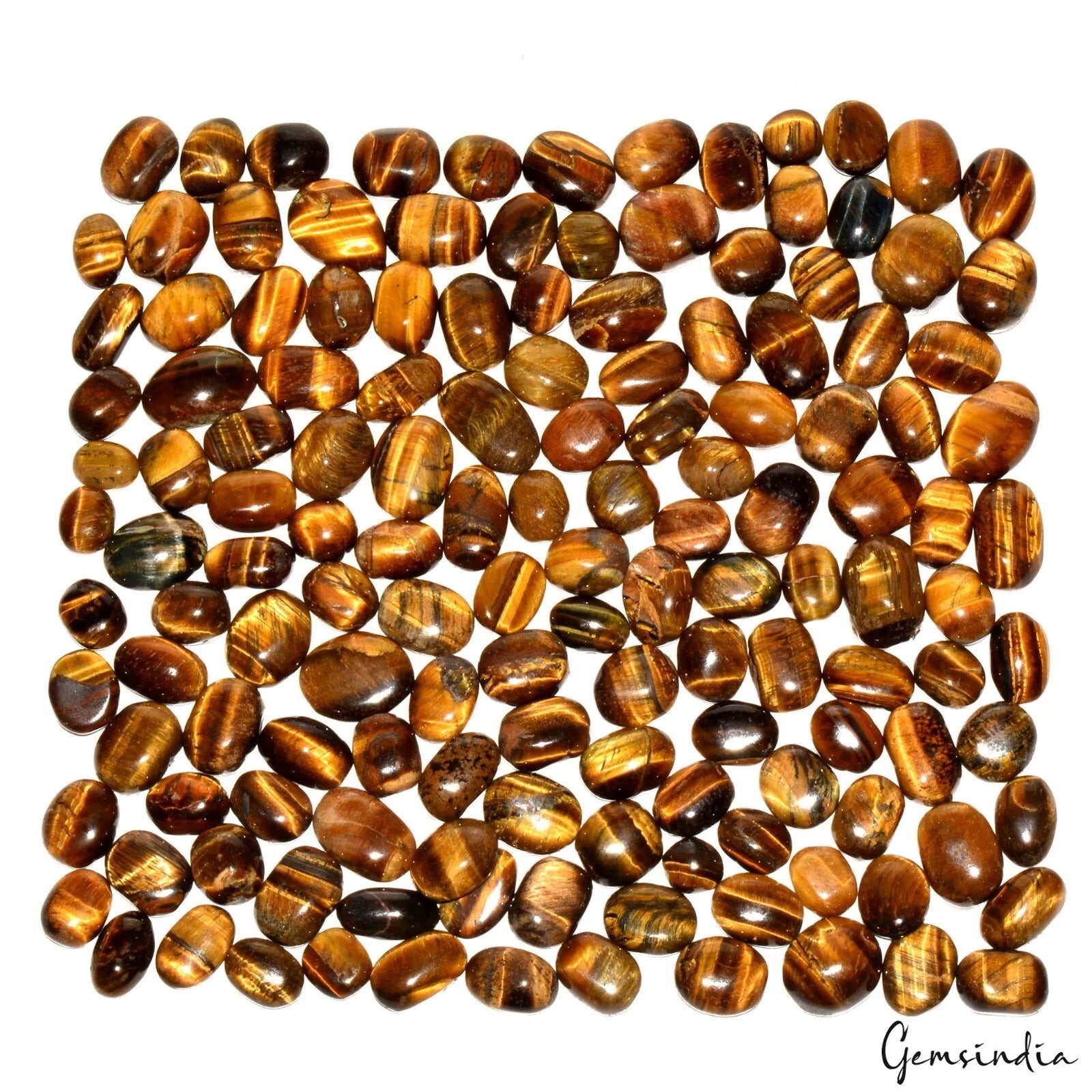 1050Ct/143Pcs Natural Untreated Brown Tiger Eye Oval Cab Loose Gems For Jewelry