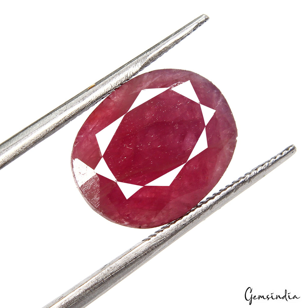 Certified 7.30 Cts Natural Untreated Ruby Oval Faceted Loose Ring Size Gemstone