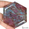 1750Ct Natural Untreated Ruby Kyanite Hexagon Cut Faceted Earth Mined Loose Gem
