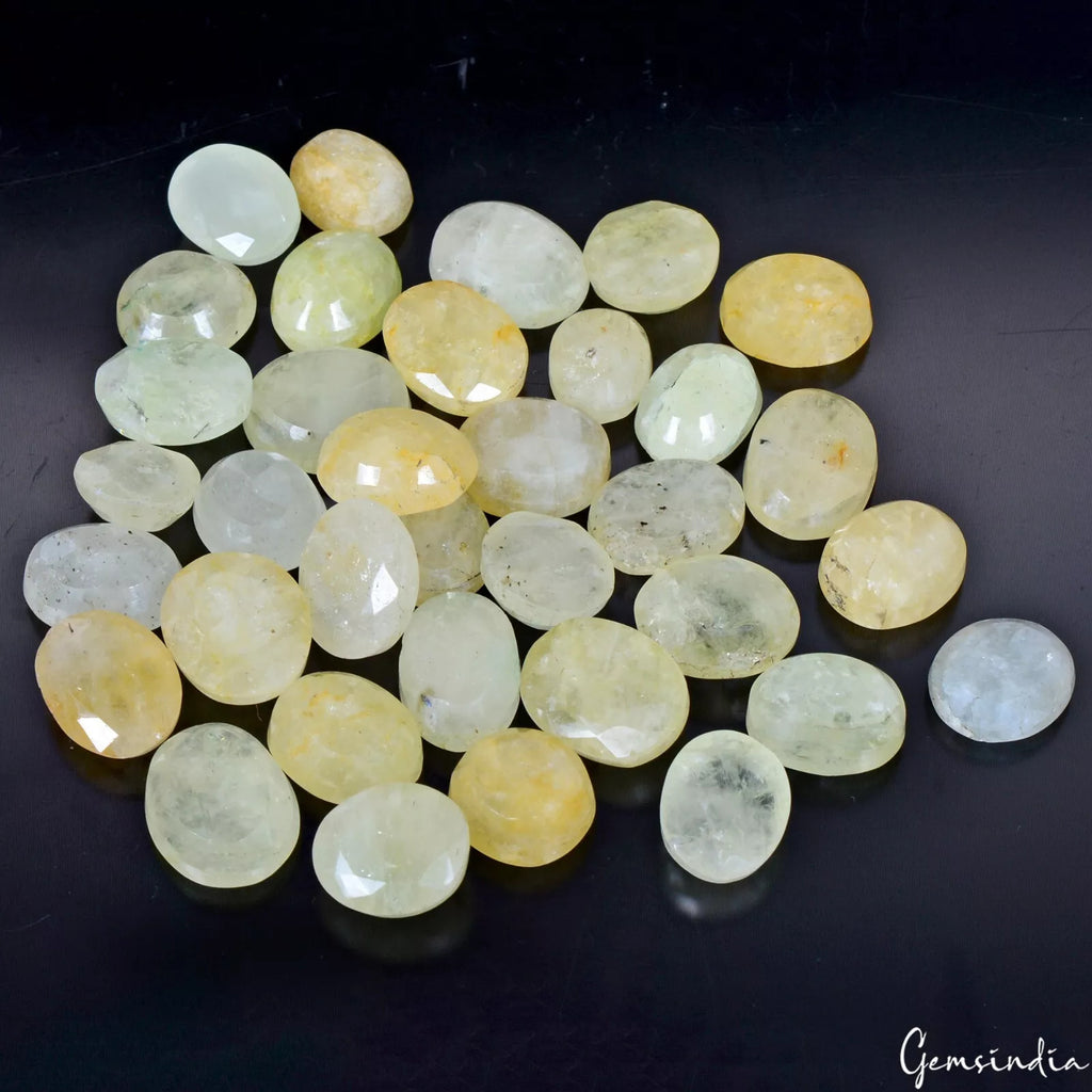 Green Beryl Lot, Loose Gemstone, Untreated, Yellow — 35 Pieces, 13mm to 18mm, 420 Ct, Brazil