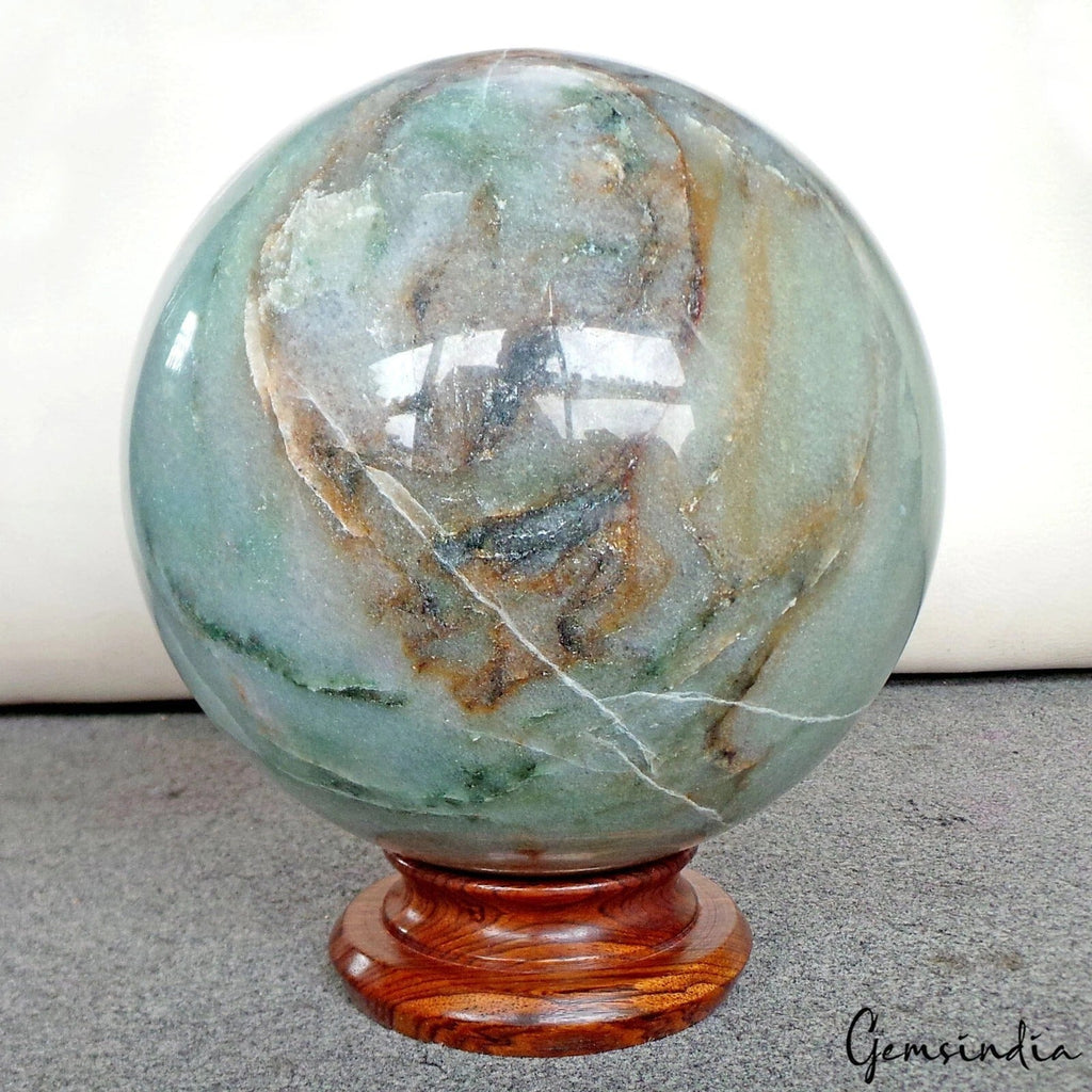 7.7" Green Aventurine Gemstone Sphere Crystal Polished Ball Healing/Decor~ 8.7Kg
